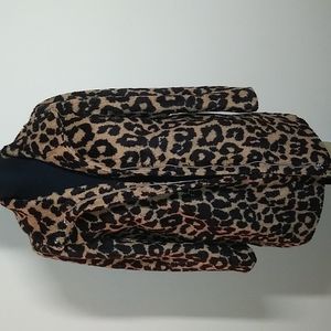 LOFT, petite extra small, animal print coat, fully lined